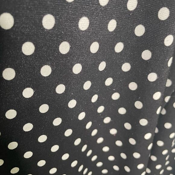 Chaps Ralph Lauren Women’s Front Black White Polka Dot Short Sleeve Size L - Picture 6 of 7